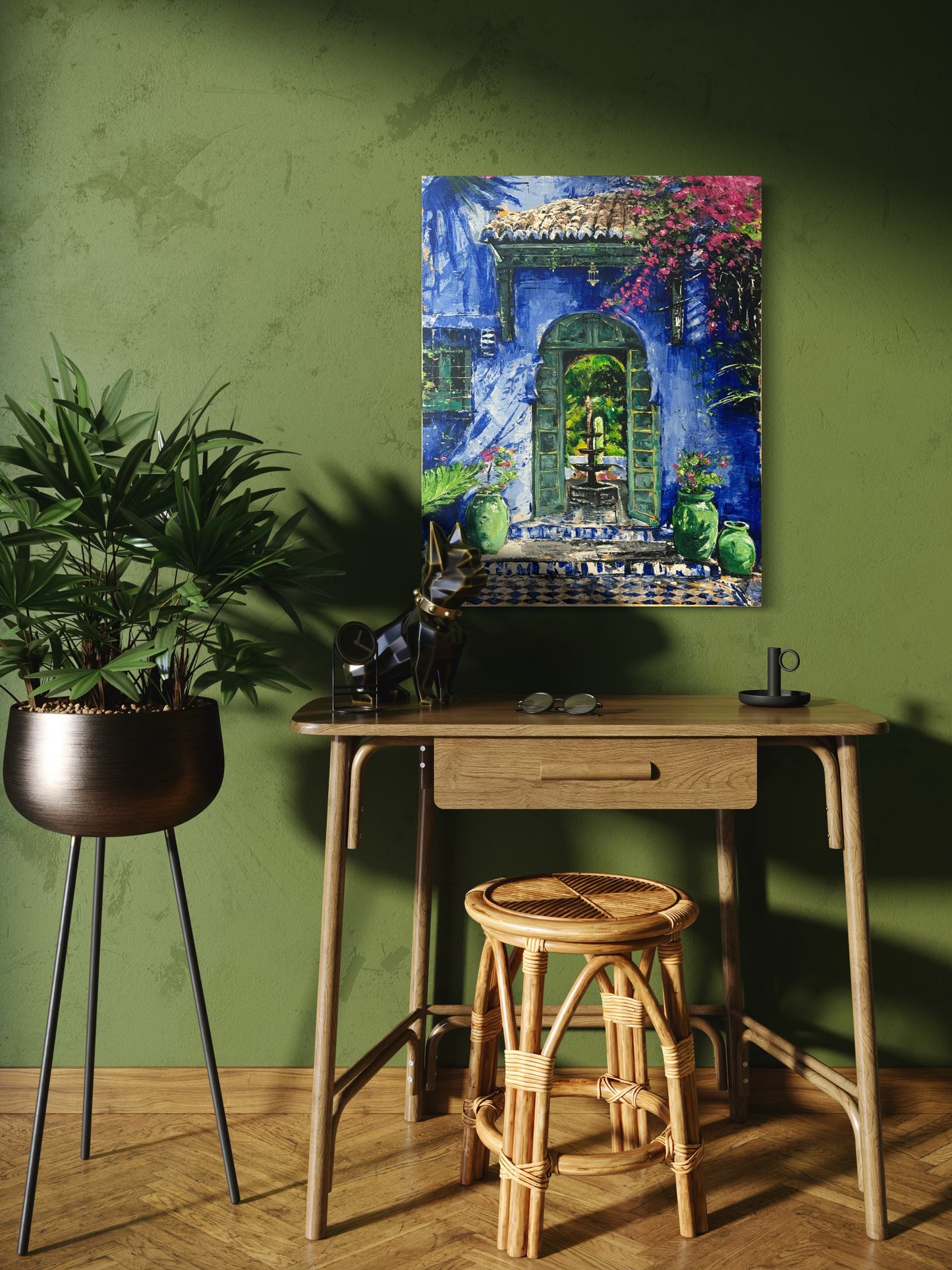 Garden Majorelle Orginal acrylic painting on panel