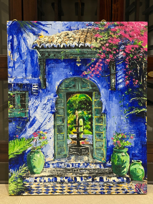 Garden Majorelle Orginal acrylic painting on panel